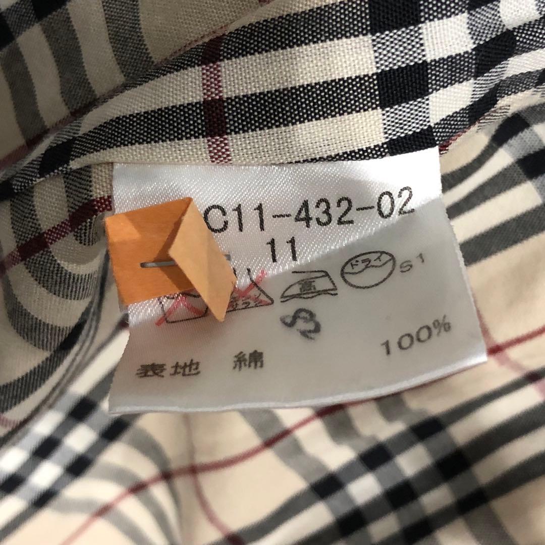 バーバリーロンドン ステンカラーコート オフホワイト系 ノバチェック裏地 11号