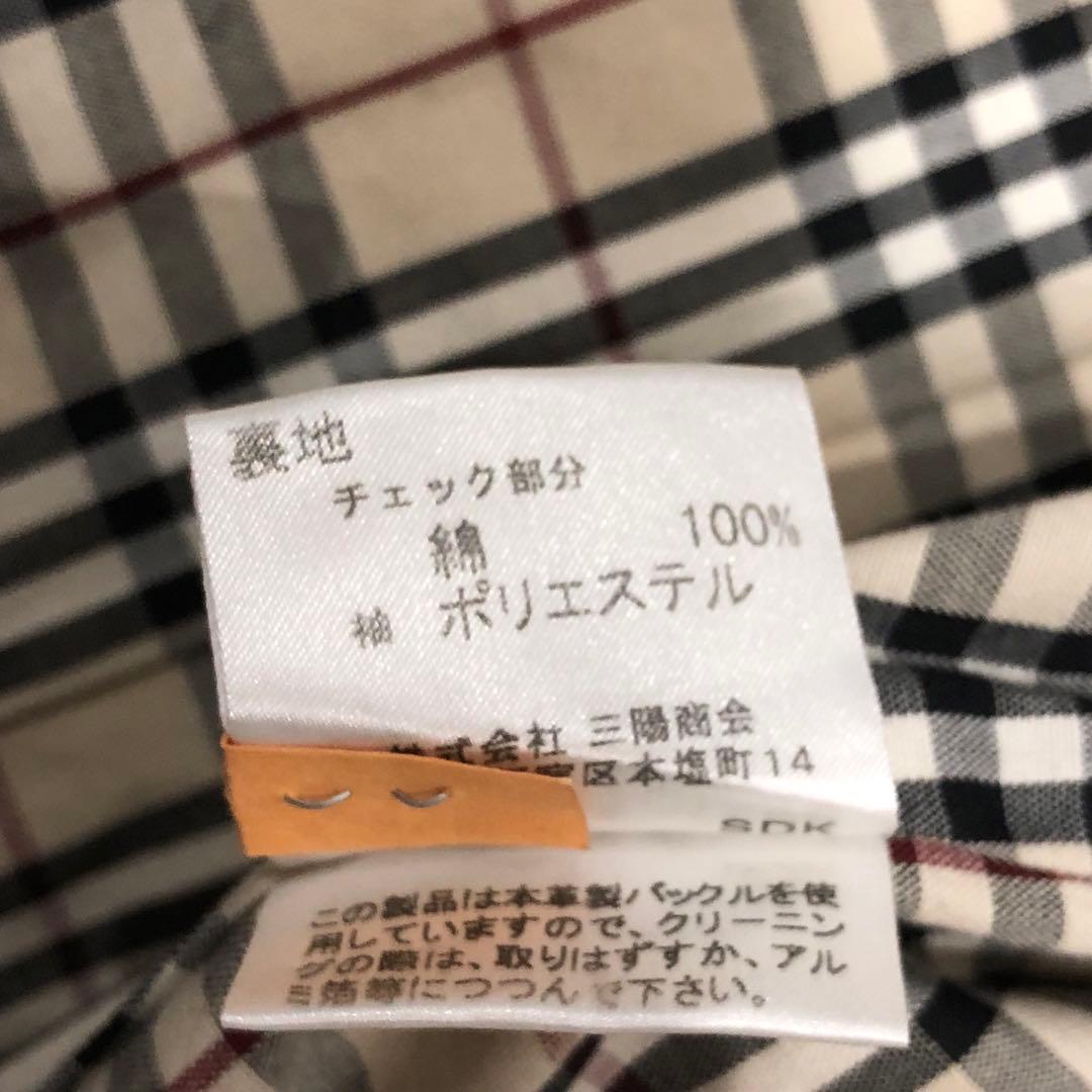バーバリーロンドン ステンカラーコート オフホワイト系 ノバチェック裏地 11号