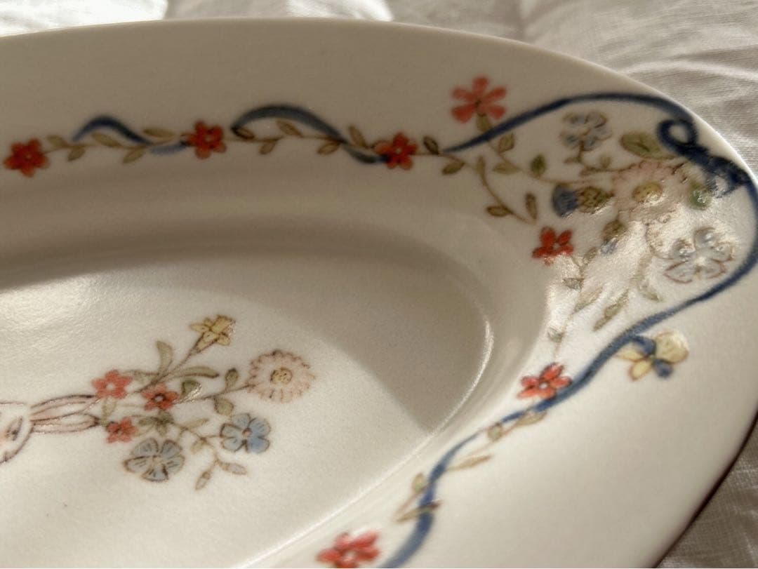 新品未使用❀　中川洋子　オーバルプレート　絵付け皿　陶芸作家　益子焼　お皿　音屋