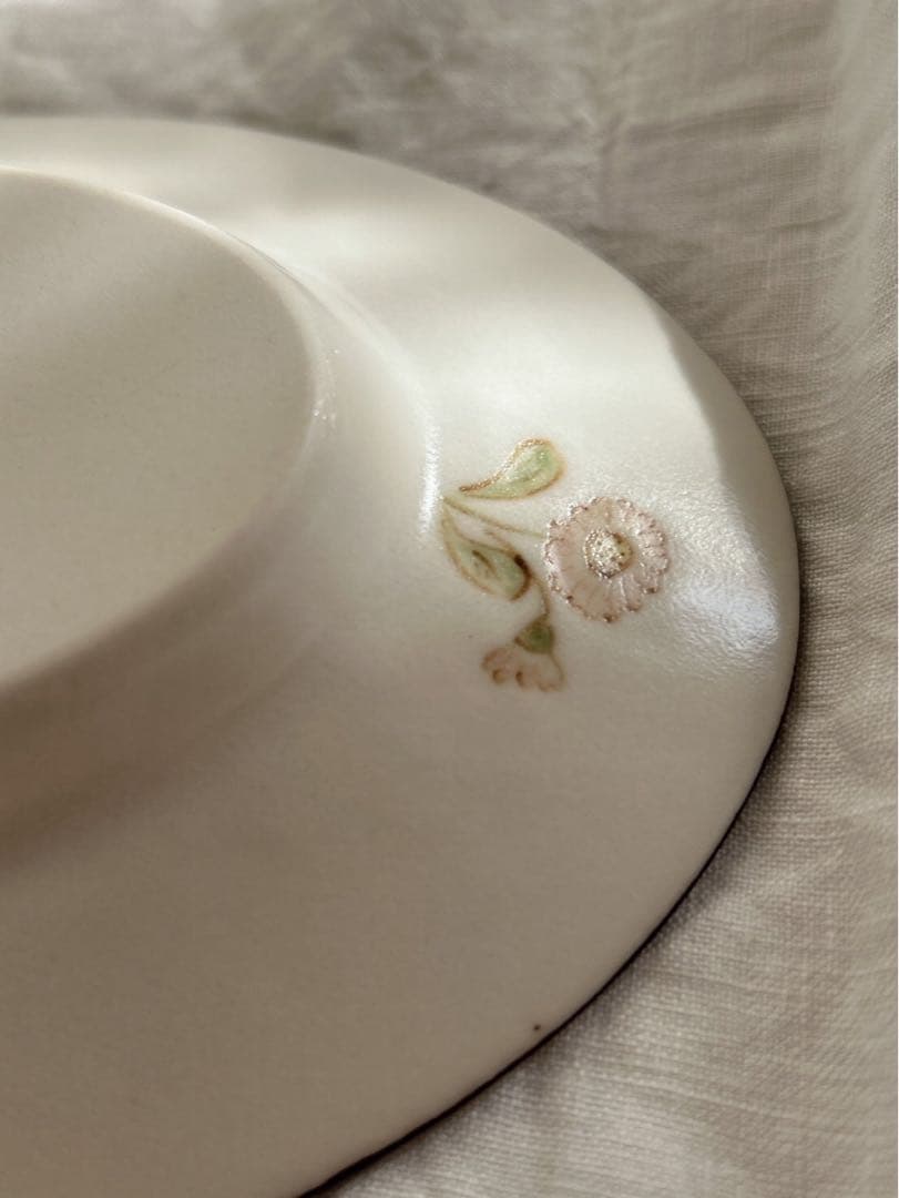 新品未使用❀　中川洋子　オーバルプレート　絵付け皿　陶芸作家　益子焼　お皿　音屋