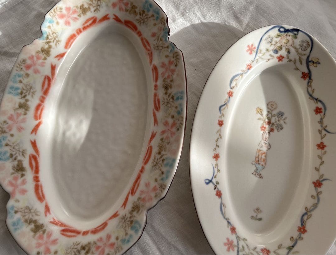 新品未使用❀　中川洋子　オーバルプレート　絵付け皿　陶芸作家　益子焼　お皿　音屋