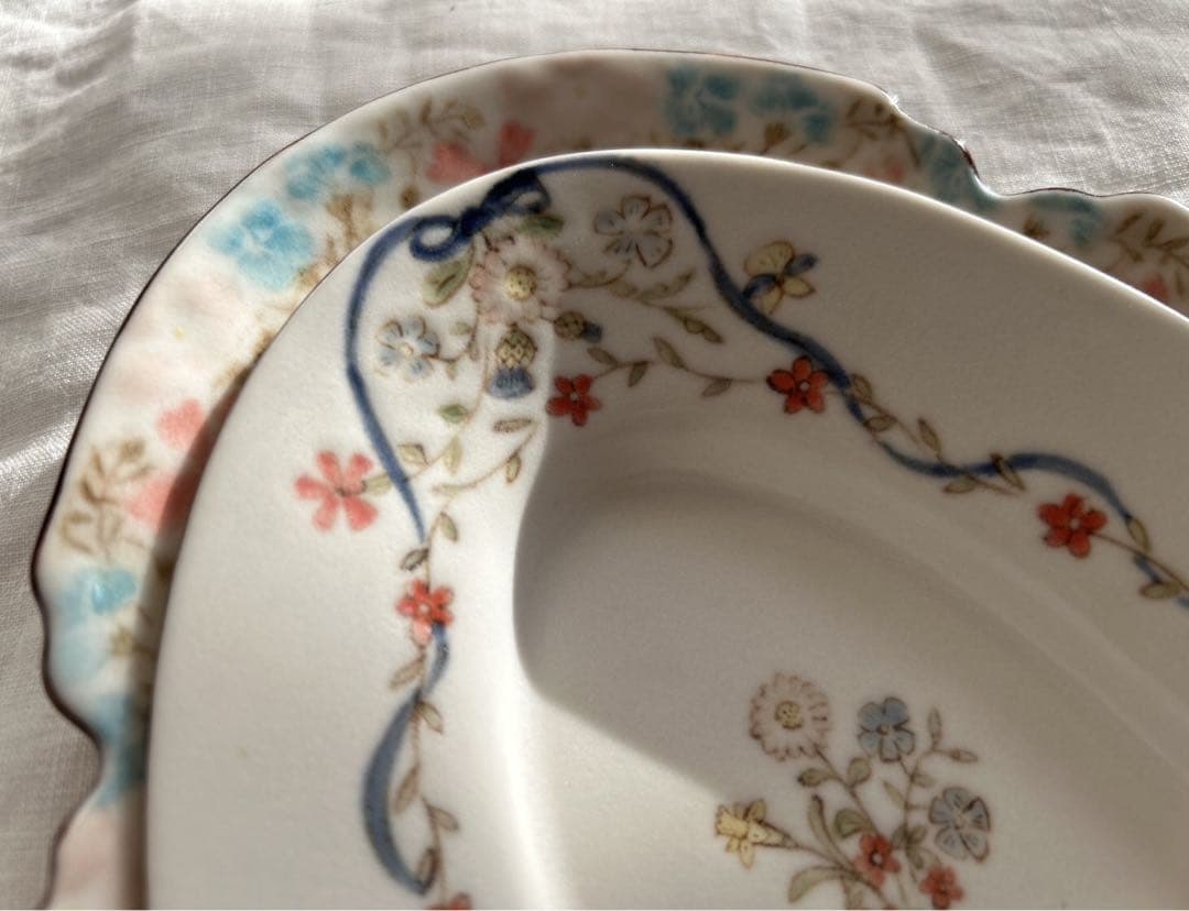 新品未使用❀　中川洋子　オーバルプレート　絵付け皿　陶芸作家　益子焼　お皿　音屋