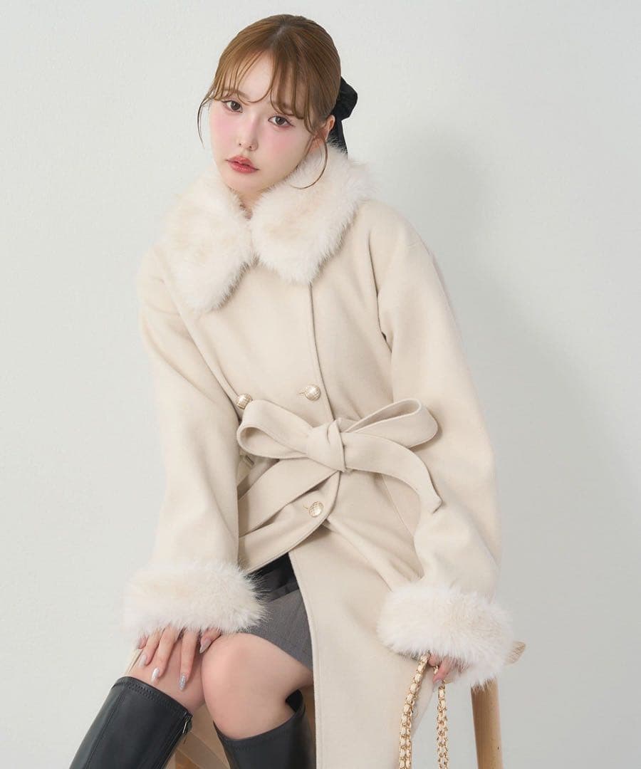 ★2025冬新作★【NICE CLAP】ファー付マルチロングコート