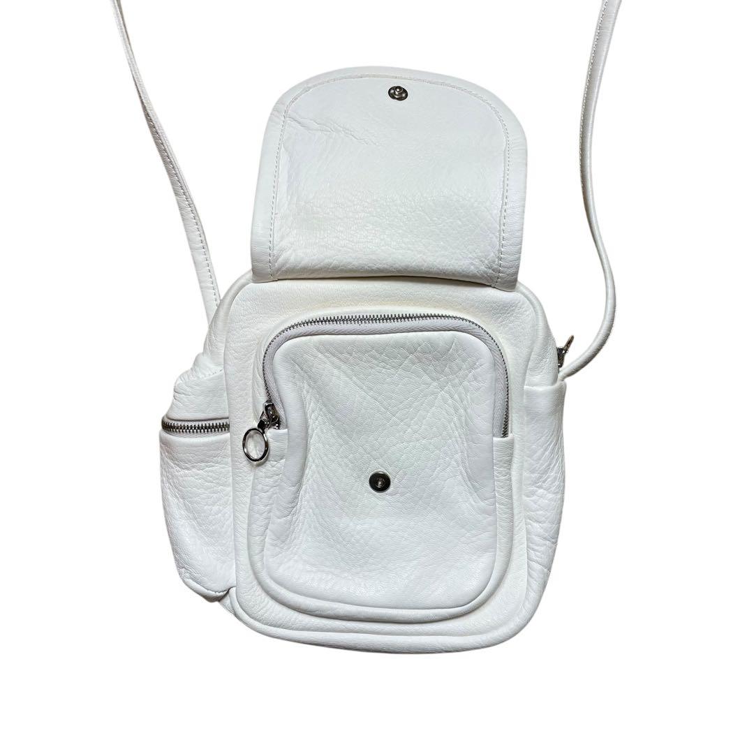 【Aeta ディアレザー ショルダーポーチ 白】新品未使用タグ付 / 鹿革