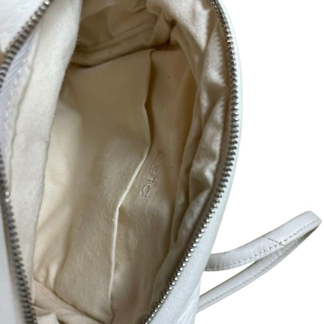 【Aeta ディアレザー ショルダーポーチ 白】新品未使用タグ付 / 鹿革