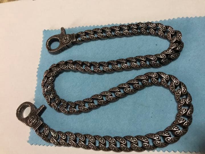 素早い　据え置き　ウォレット チェーン 925 長め 重さ あり 百合