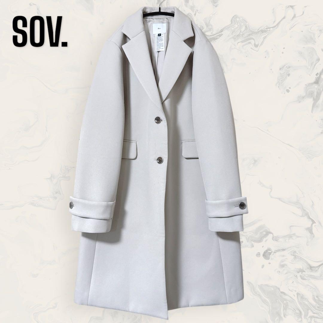 【未使用】 SOV. ウールライク ボンディング チェスター コート