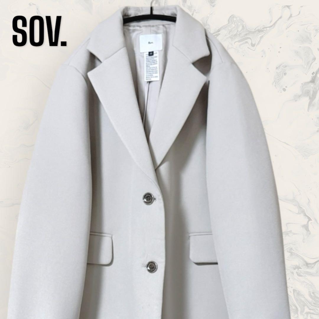 【未使用】 SOV. ウールライク ボンディング チェスター コート