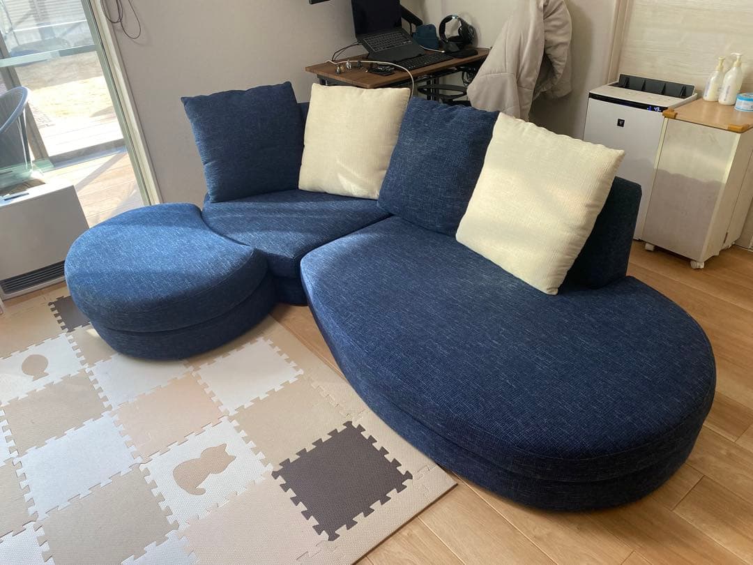 【セット販売】おしゃれカウチソファ　幅2300 ④【合計51000円】