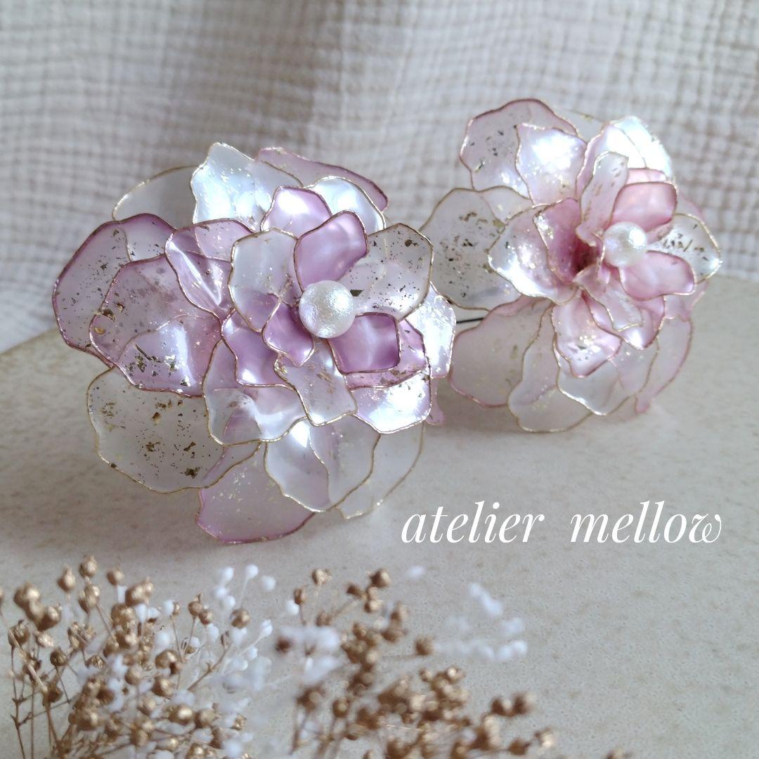 髪飾り 成人式 ピンク 紫 ホワイト アメリカンフラワー【☆☆】