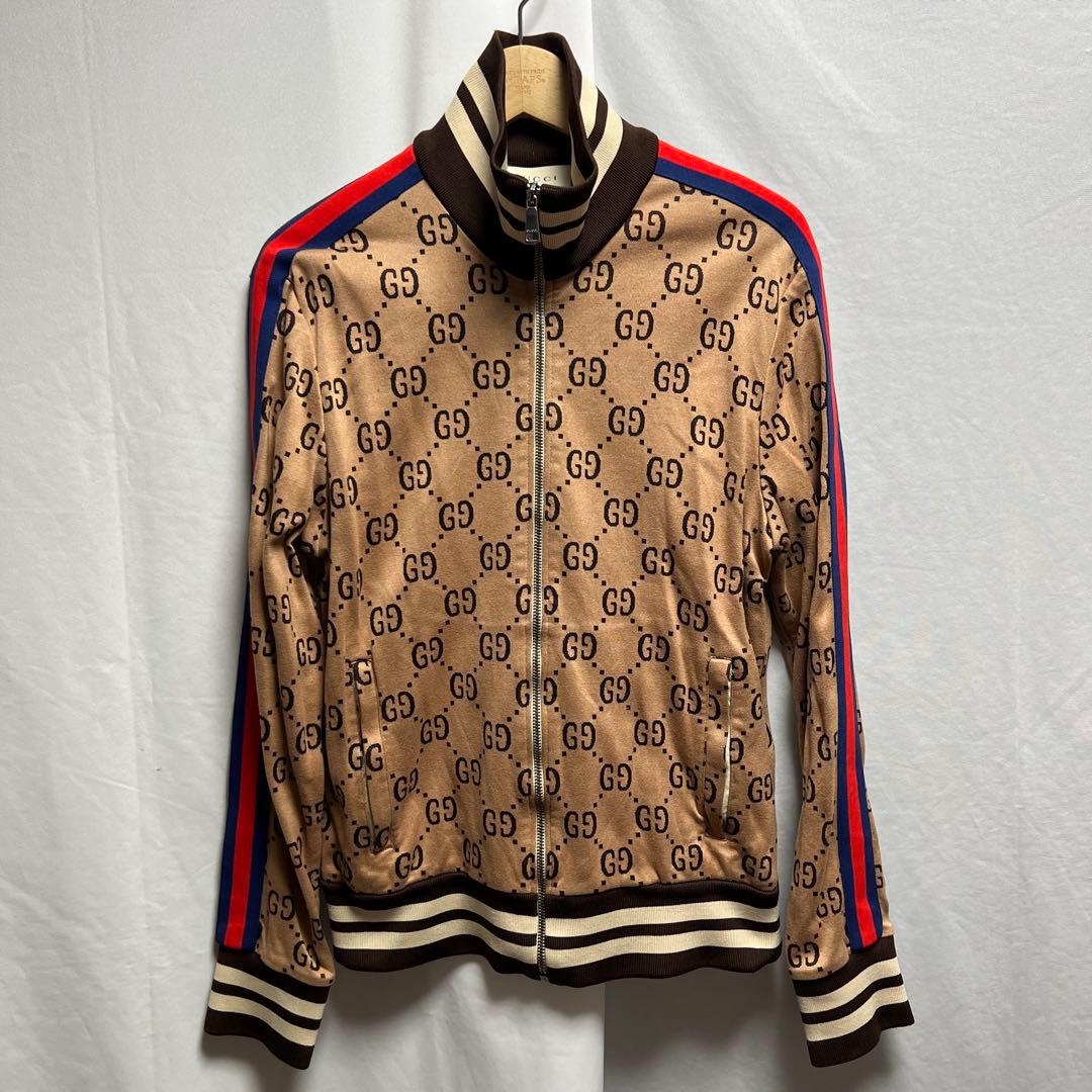 GUCCI グッチ　GGジャガードコットンジャケット ジャージ M ブラウン