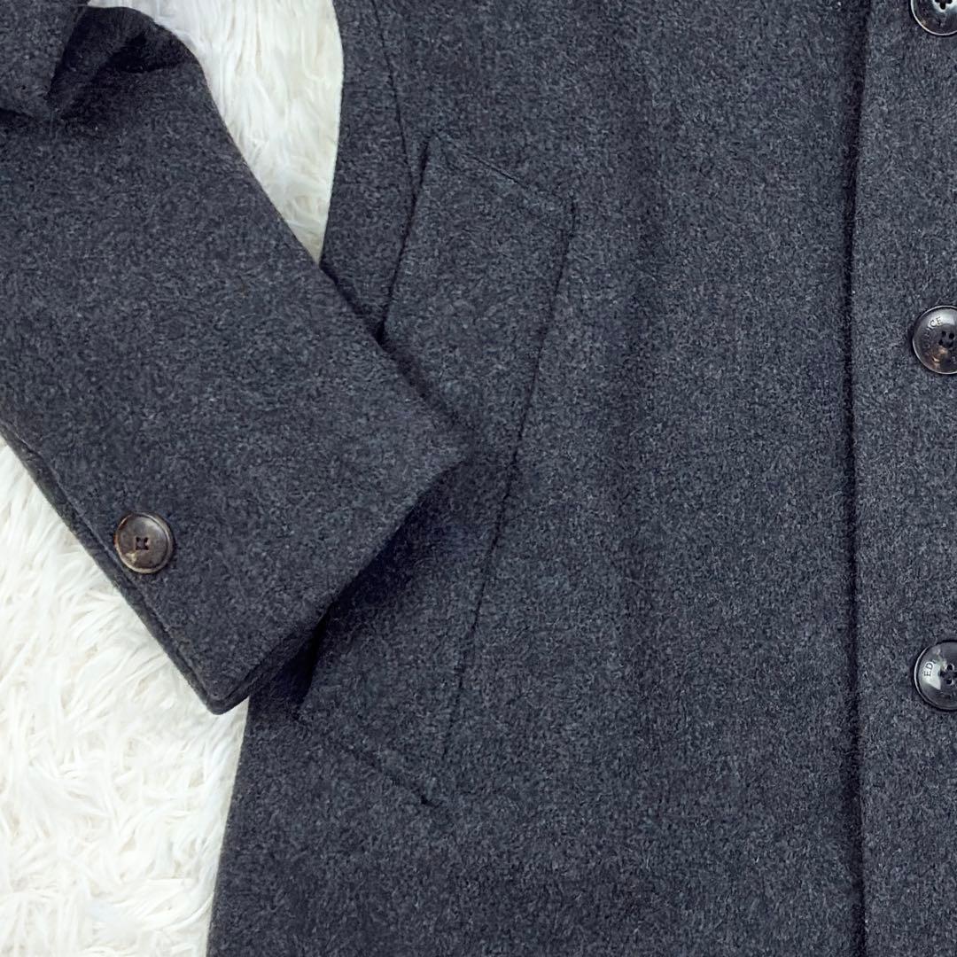 美品　エディフィス　ウールメルトン　チェスターコート　ロング丈　L　グレー
