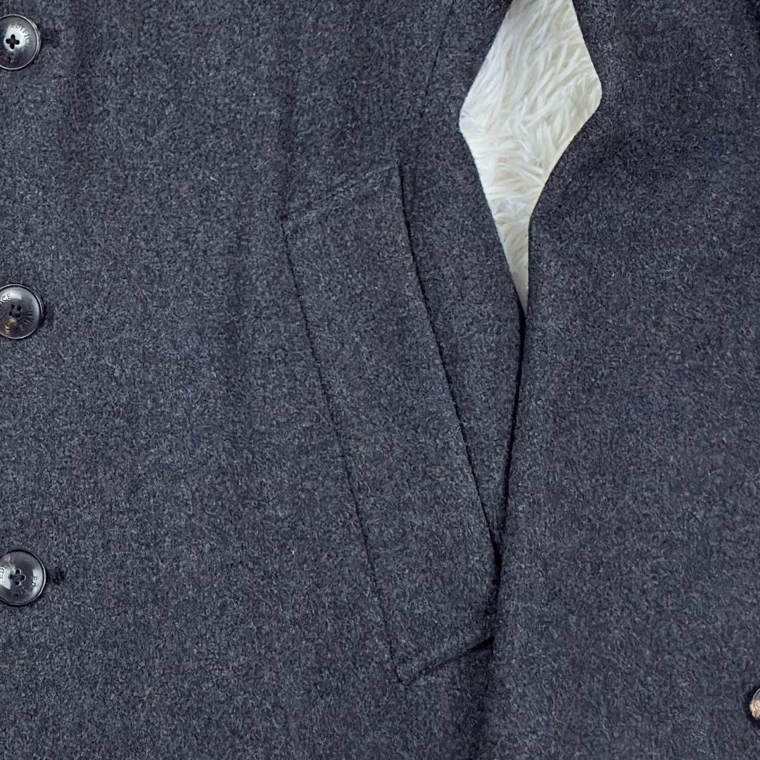 美品　エディフィス　ウールメルトン　チェスターコート　ロング丈　L　グレー