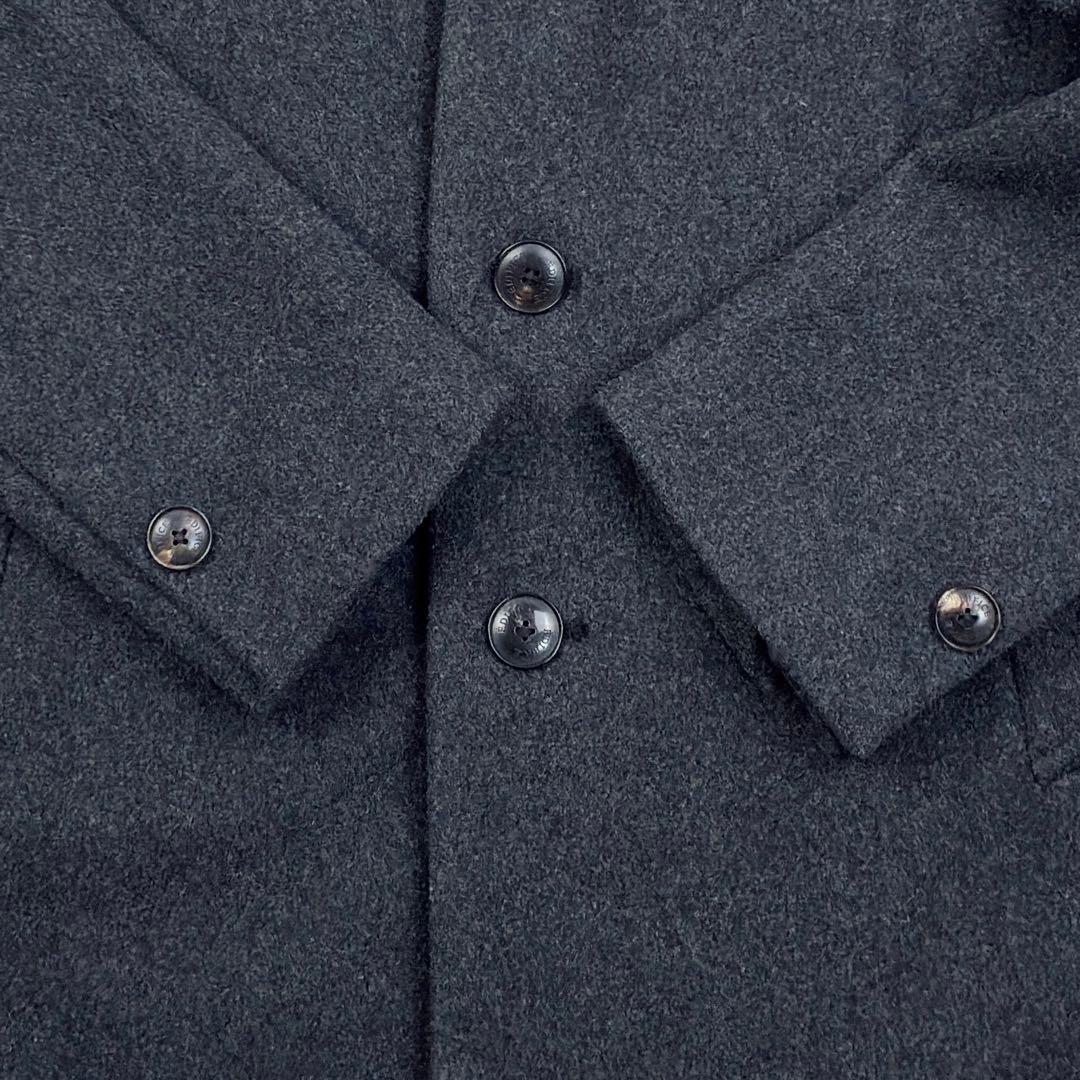 美品　エディフィス　ウールメルトン　チェスターコート　ロング丈　L　グレー