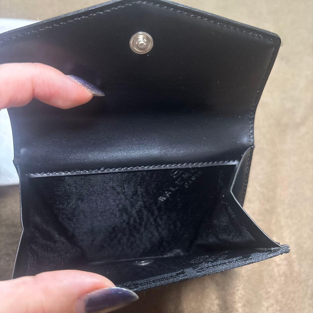 【新品】BALENCIAGA　バレンシアガ 二つ折り財布レザーキャンバス