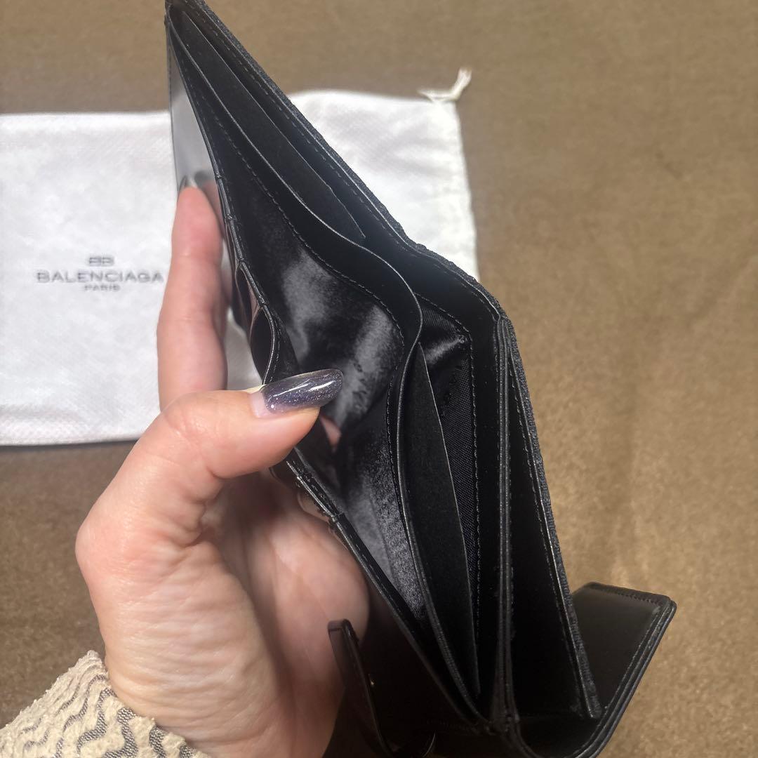 【新品】BALENCIAGA　バレンシアガ 二つ折り財布レザーキャンバス