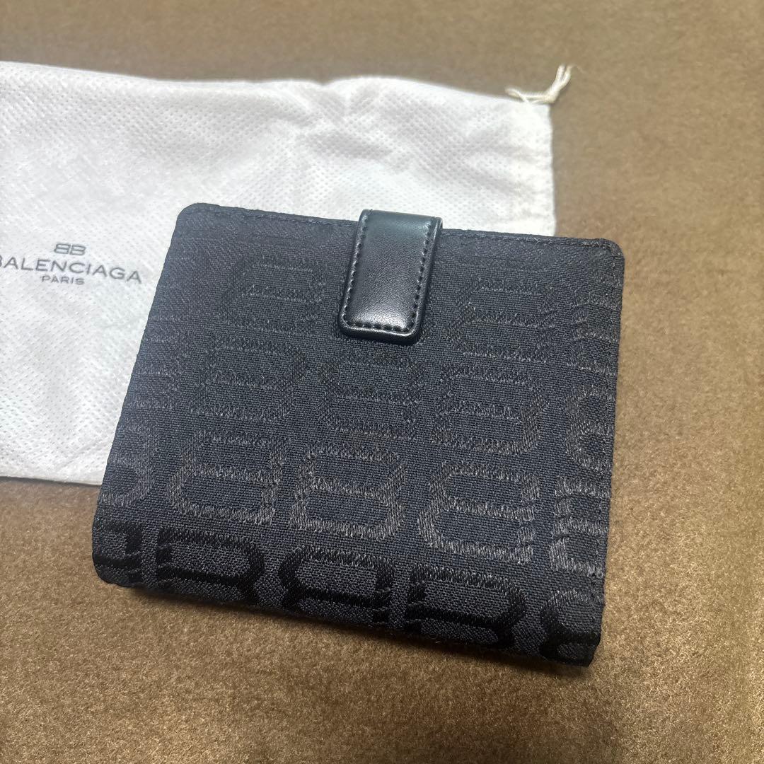 【新品】BALENCIAGA　バレンシアガ 二つ折り財布レザーキャンバス