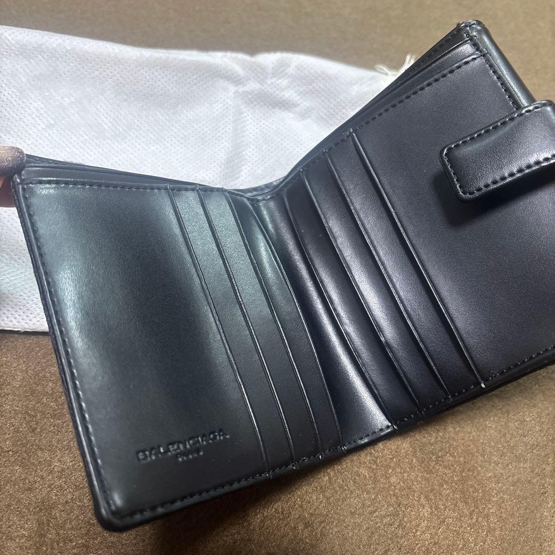 【新品】BALENCIAGA　バレンシアガ 二つ折り財布レザーキャンバス