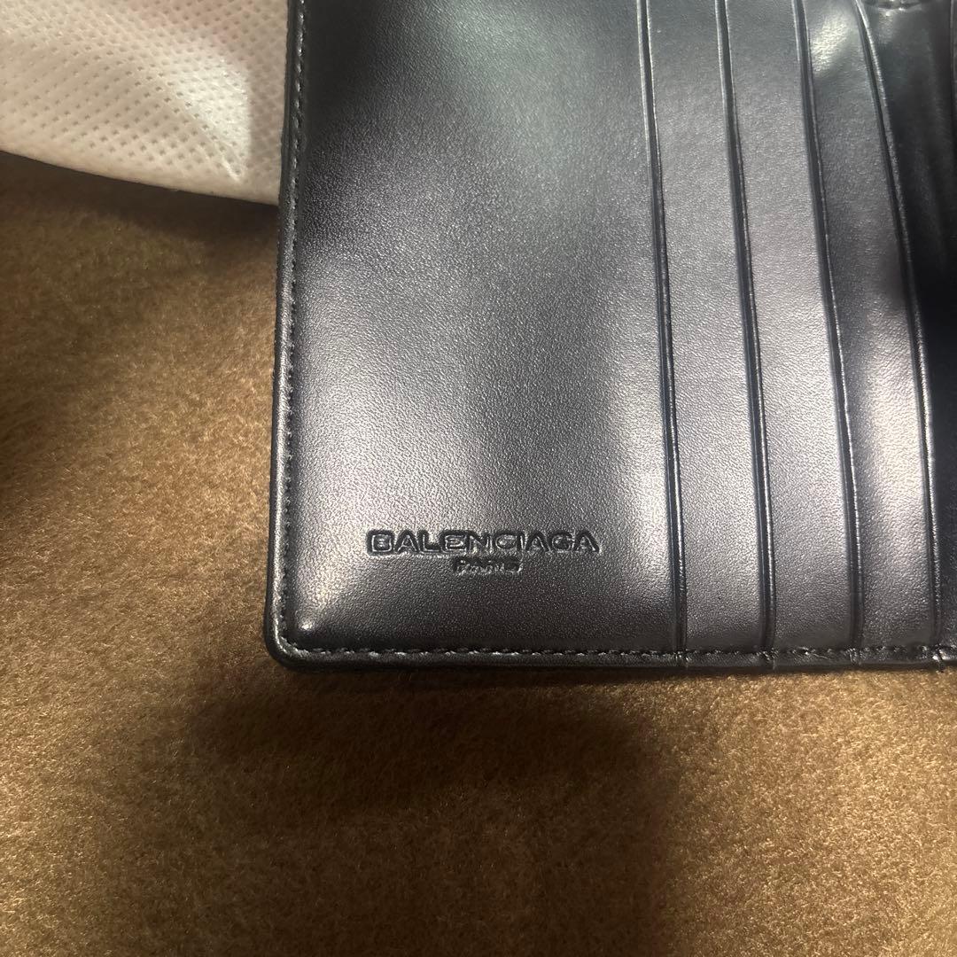 【新品】BALENCIAGA　バレンシアガ 二つ折り財布レザーキャンバス