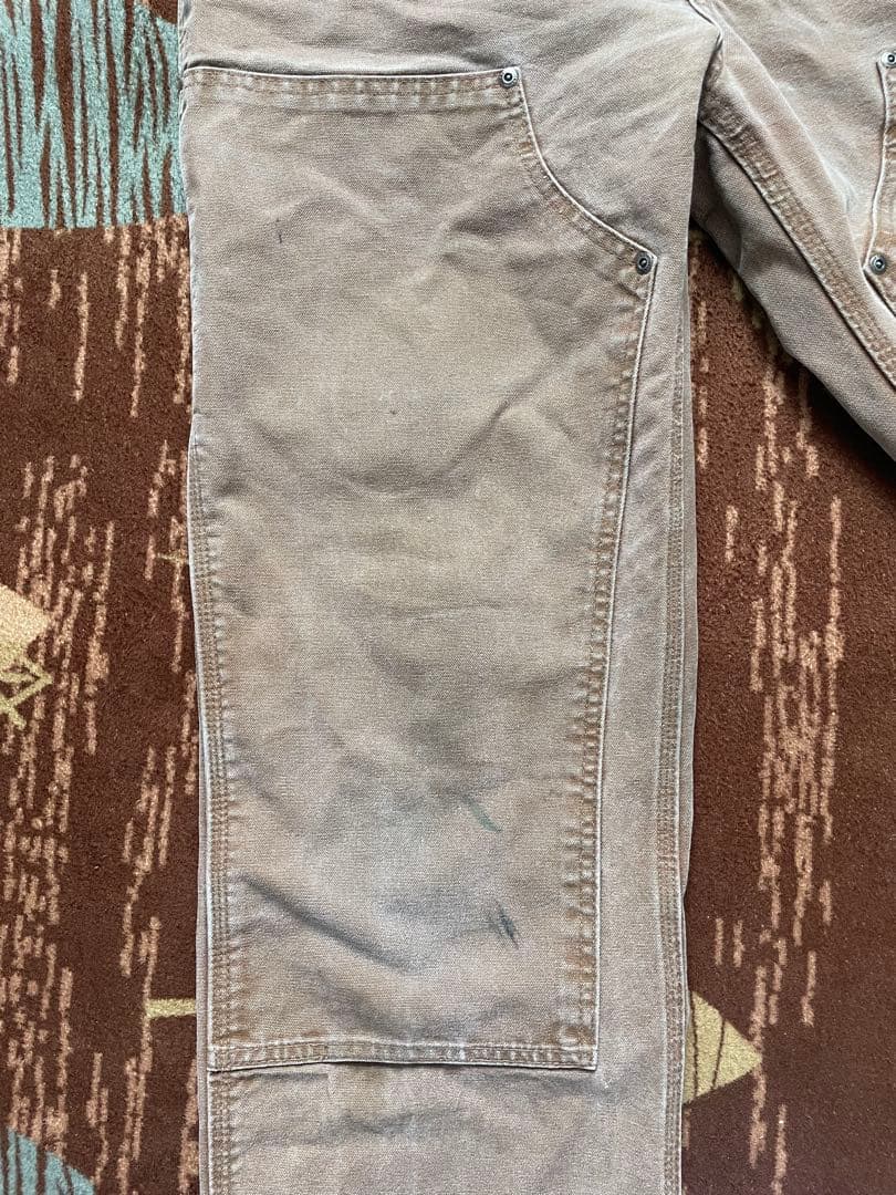 希少【carhartt】ダブルニー　ワークパンツ　ブラウン