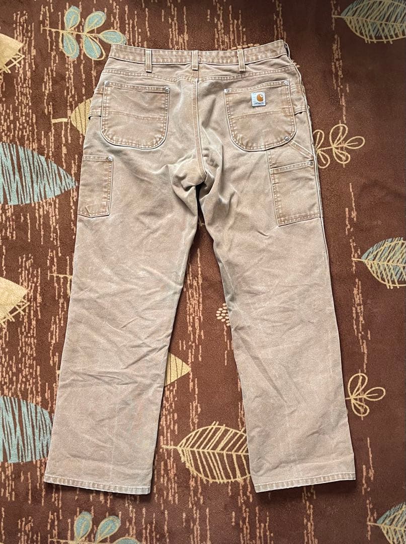 希少【carhartt】ダブルニー　ワークパンツ　ブラウン
