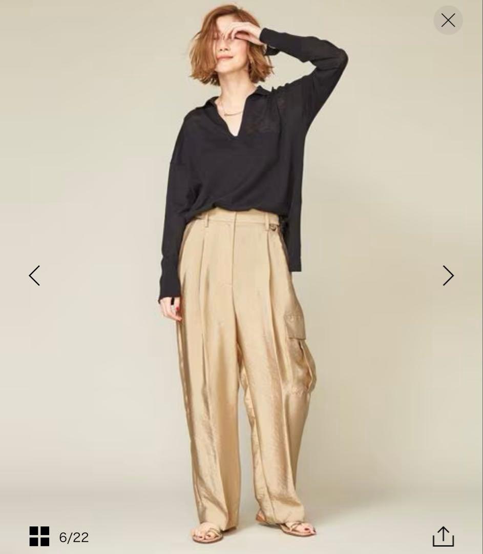 【CONTE】サテンカーゴパンツ　サイズ36