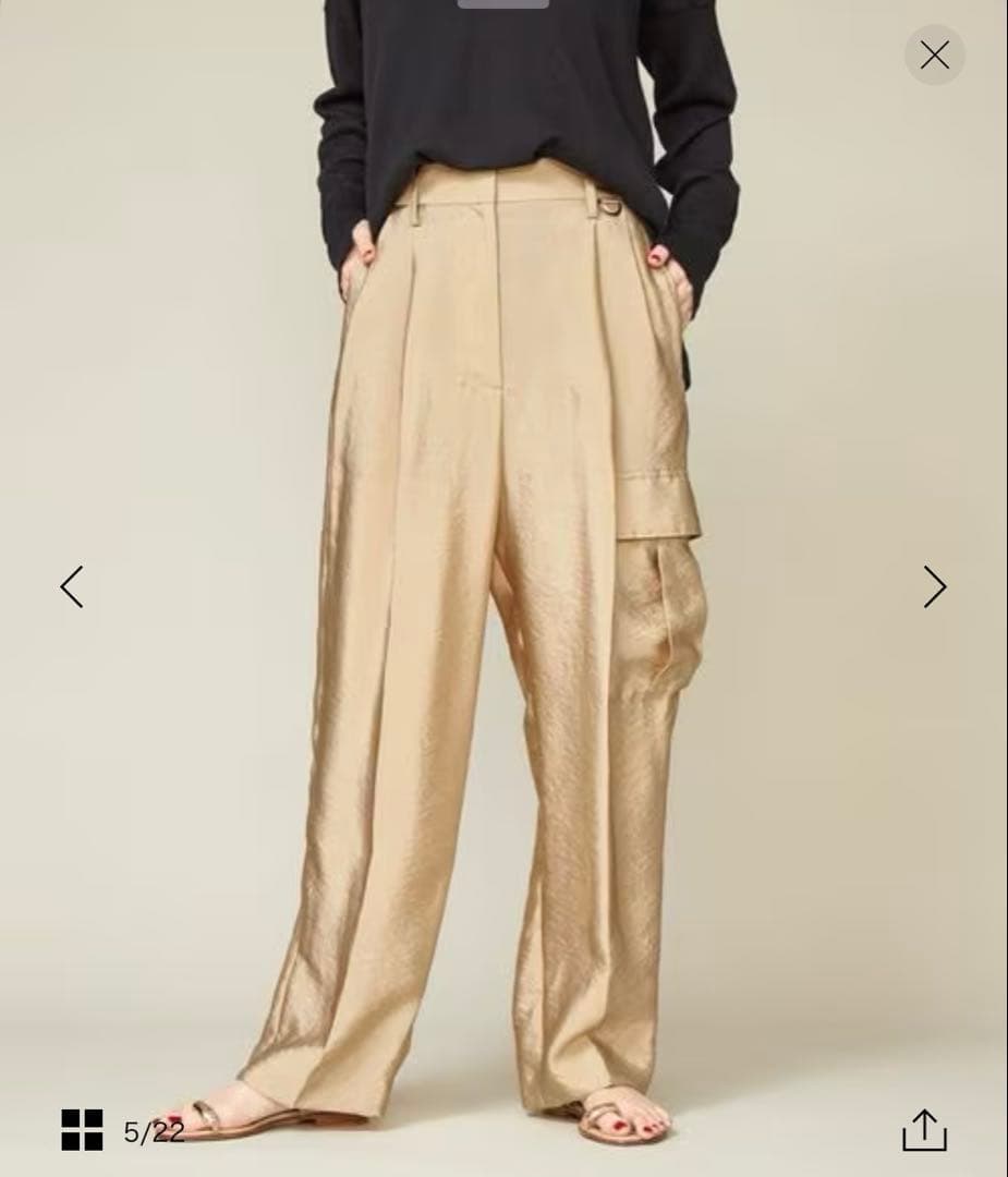 【CONTE】サテンカーゴパンツ　サイズ36