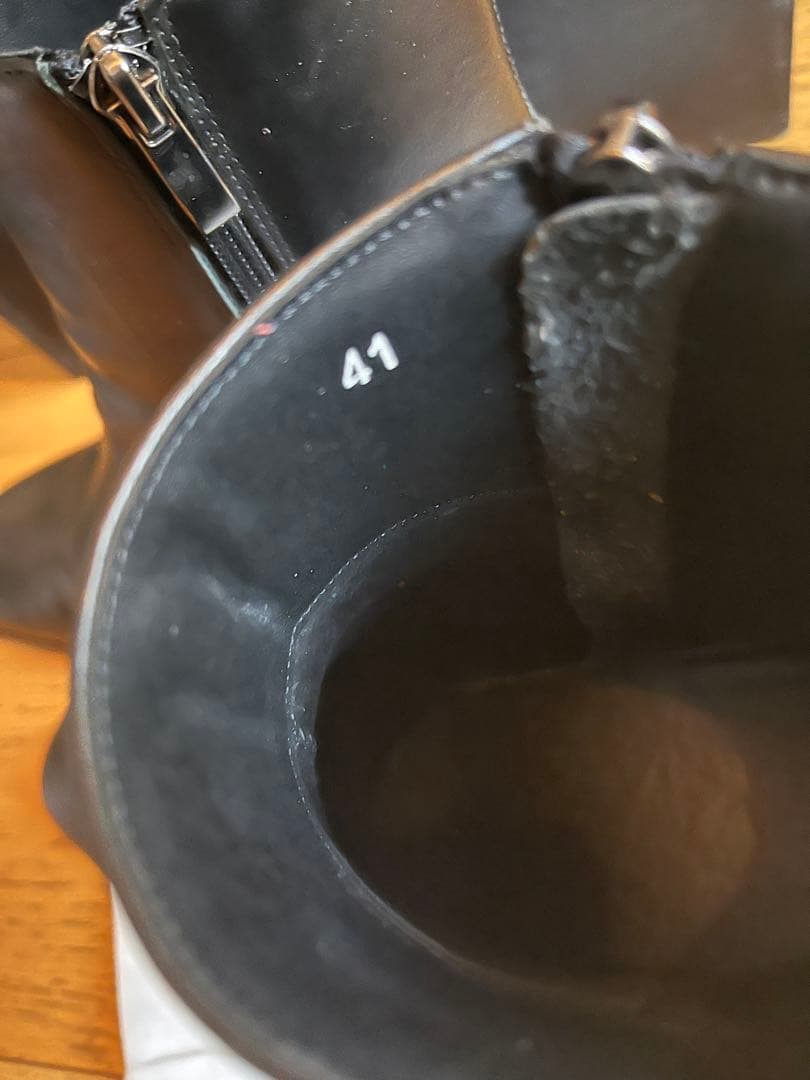 Lui's ブラックレザー ヒールブーツ 41サイズ