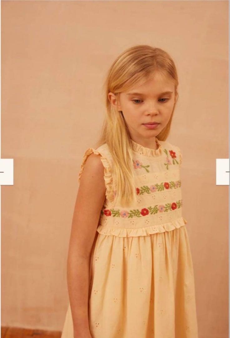 apolina 刺繍入りワンピース 5-7y 25ss