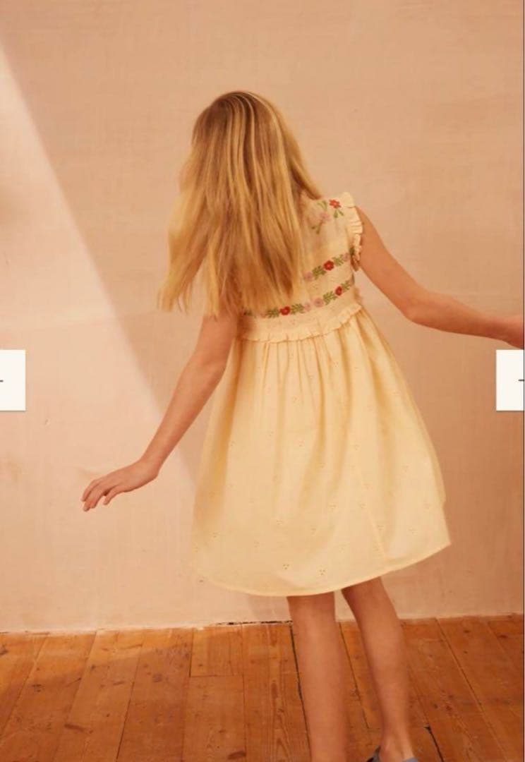 apolina 刺繍入りワンピース 5-7y 25ss