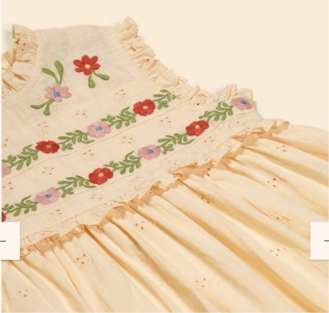 apolina 刺繍入りワンピース 5-7y 25ss