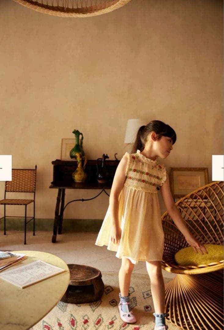 apolina 刺繍入りワンピース 5-7y 25ss