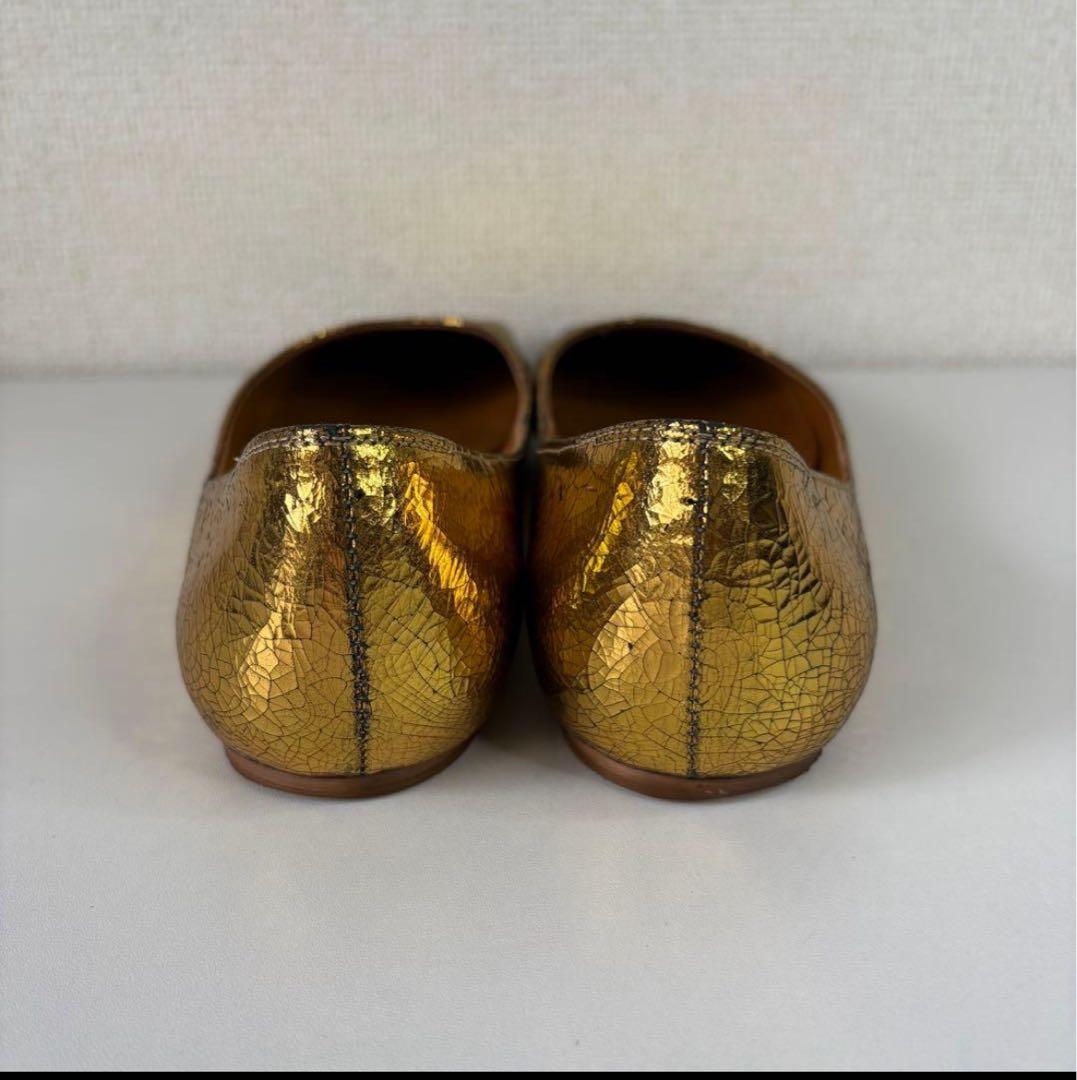 PIPPICHIC ピッピシック　38 パンプス　スクエアトゥ　金