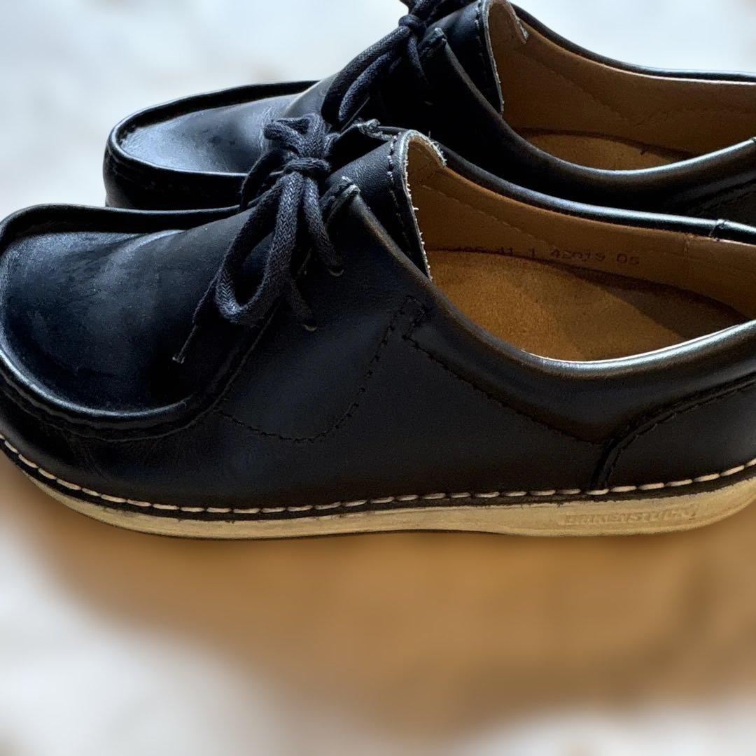 黒 レザー レースアップシューズ　パサデナ