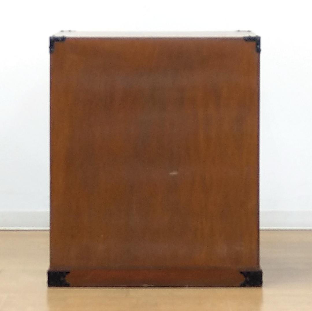 木製 欅 渦杢 杢目 内桐 鍵付き 彫刻飾り金具 民芸箪笥 小物整理収納 和家具