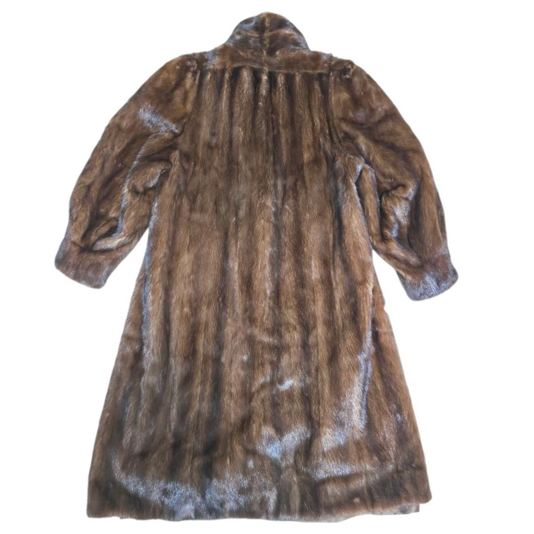 デミバフミンク ファーコート ドルマンスリーブ ブラウン 本毛皮 貂