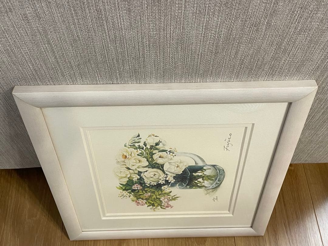 Fujino 水彩画 花瓶の花 絵画