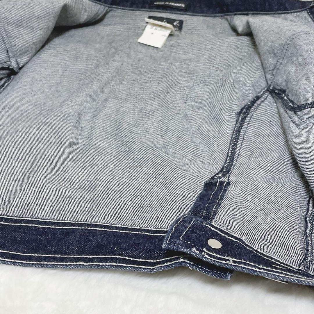 【濃紺】90s agnes b レディース デニムジャケット フランス製 2