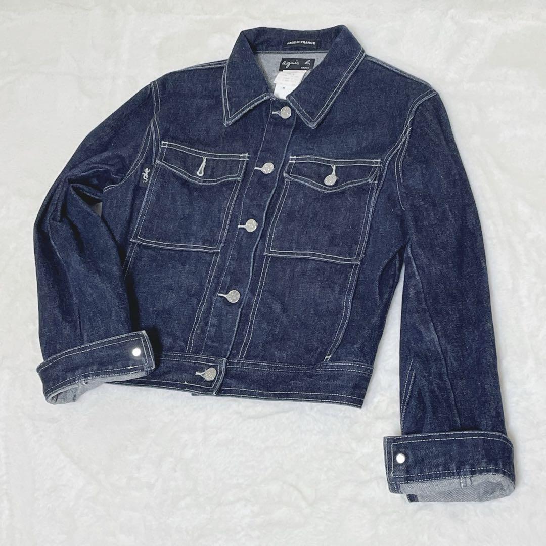【濃紺】90s agnes b レディース デニムジャケット フランス製 2
