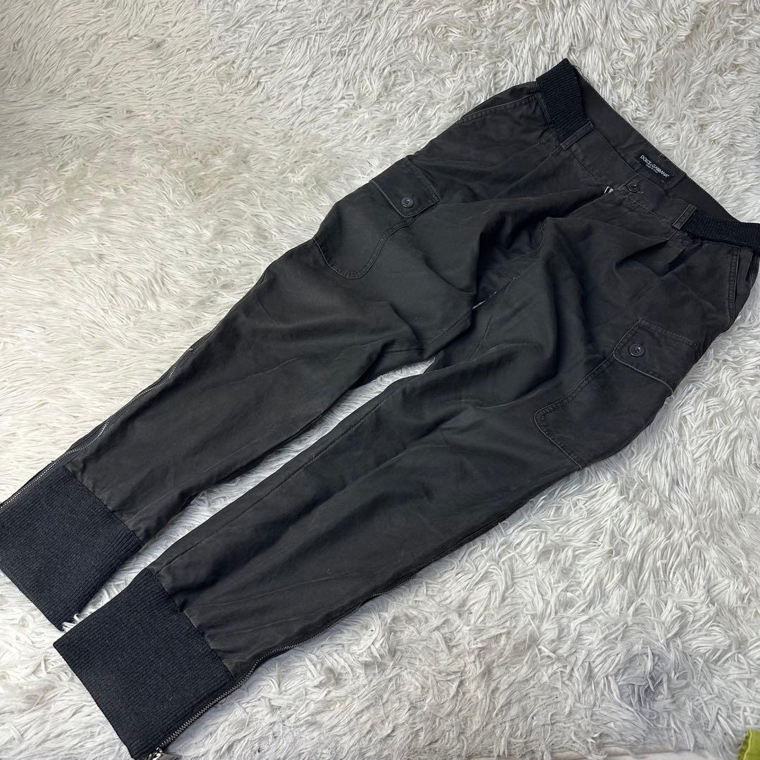 ジーケ 様用希少 DOLCE & GABBANA ブラックカーゴパンツ 46