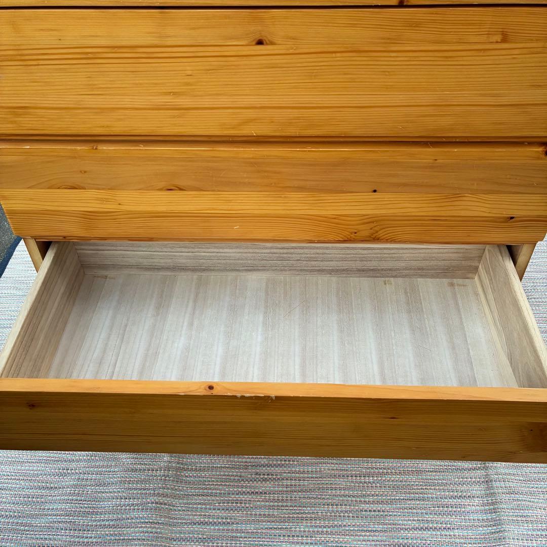 【送料込】無印良品　パイン材　4段チェスト　タンス　チェスト　①