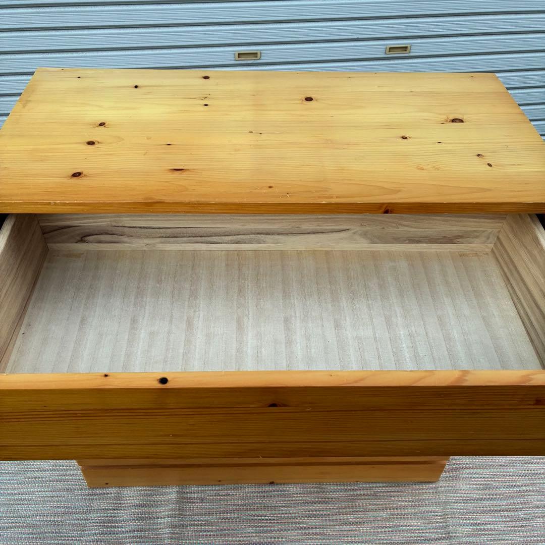 【送料込】無印良品　パイン材　4段チェスト　タンス　チェスト　①