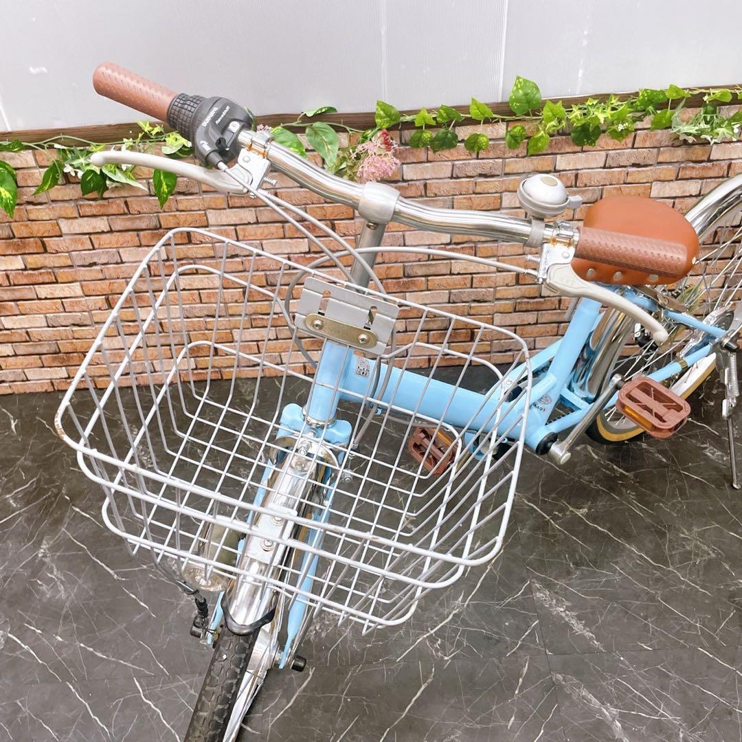 引き取り価格【14】子供用自転車 子供車 水色 22インチ 変速付き