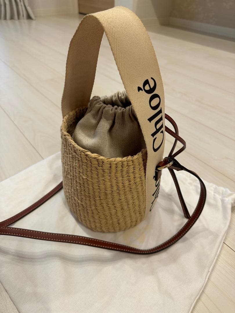 【 正規品 】 chloe クロエ WOODYスモールバスケット カゴバッグ
