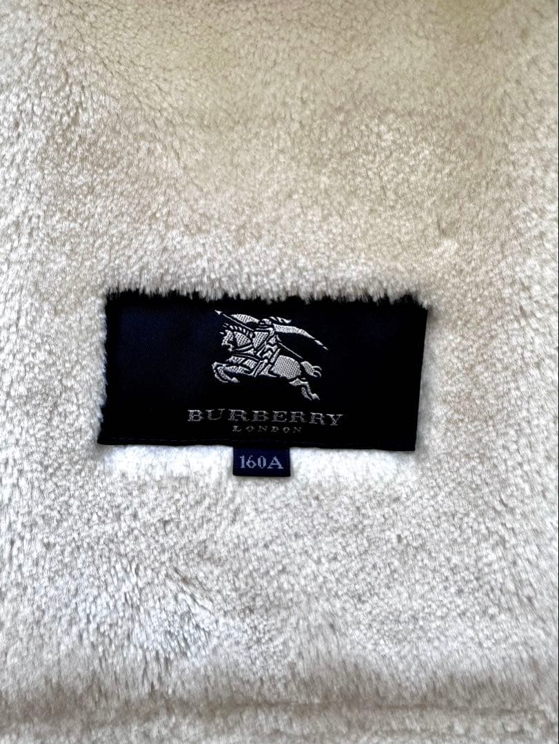 〈バーバリー〉フード付きムートンコート 160 ホワイト