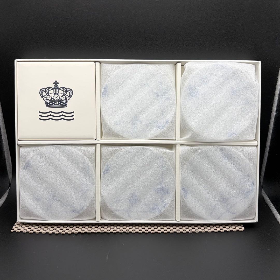 未使用 ロイヤル コペンハーゲン ミニプレート 5枚セット ブルーパルメッテ