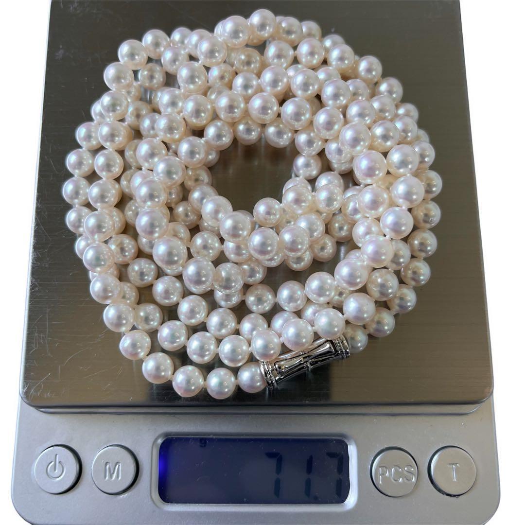 オーロラ天女級✨TASAKI現行 135cm ロングパールネックレス 2連 3連