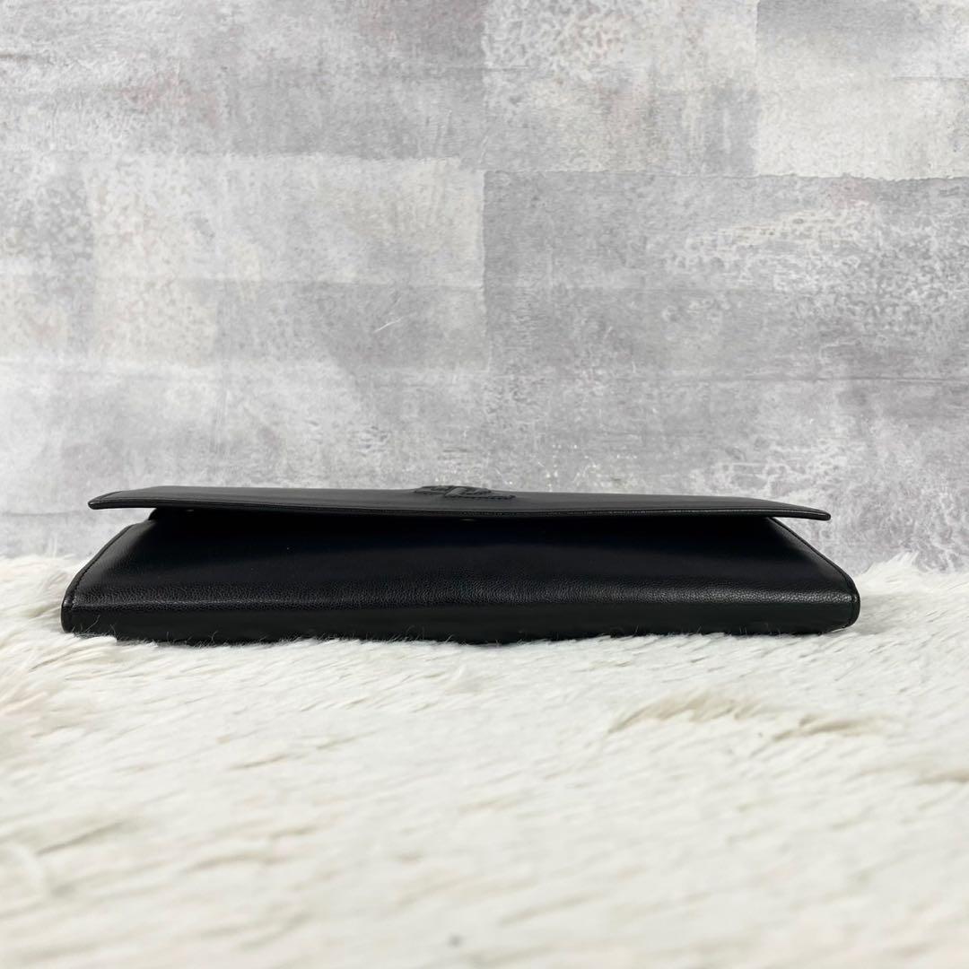 美品 イヴサンローラン レザー トートバッグ ロゴ型押し クロコ ロゴ 黒