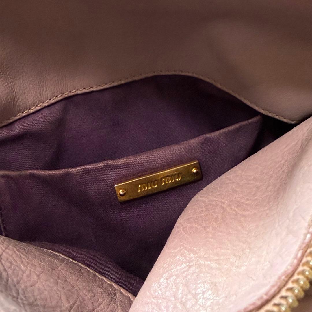 miu miu（ミュウミュウ）サイドリボン レザー 2way ショルダーバッグ♤