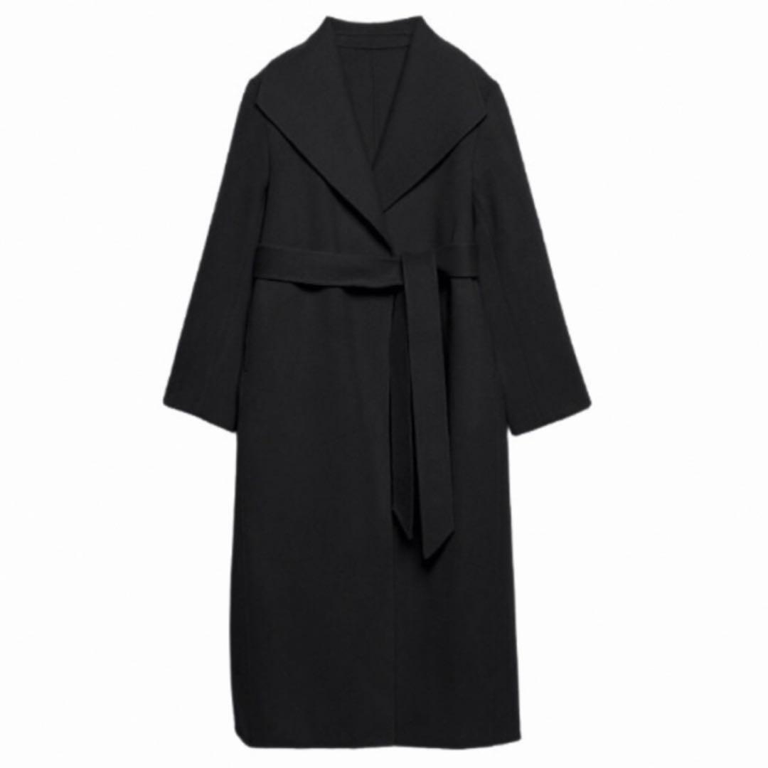 【ラストお値下げ】anuans ビッグカラーリバーコート ブラック Mサイズ